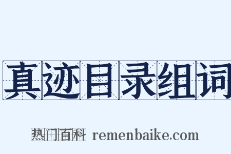 真迹目录组词是什么意思的图片